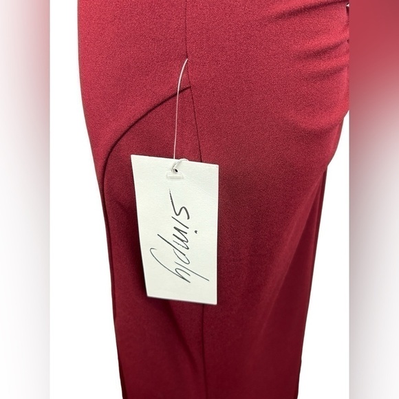 Simply Women’s Evening Gown Crisscross Burgundy Cutout/Ruched Size-M NWT - Picture 7 of 12